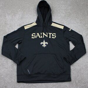 Nike New Orleans Saints Hoodie Men Medium Black Therma-Fit NFL Hooded Sweatshirt